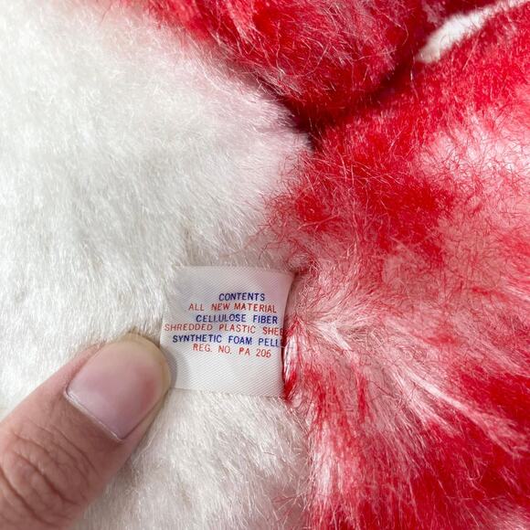 Vintage Superior Toy &‎ Novelty Red & White Poodle Stuffed Foam Pellet Plush 15" - Picture 8 of 8